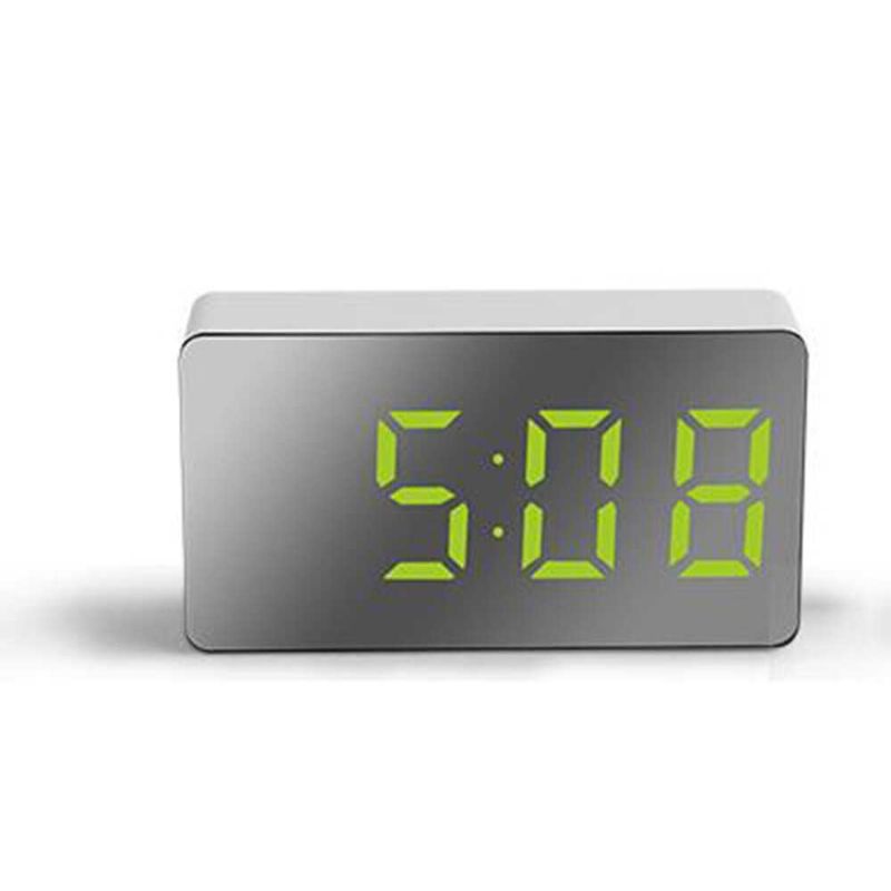 Digital Usb Led Reloj Despertador Espejo Snooze Pantalla Hora Noche Mesa De Luz Lcd Escritorio Para Decoración Del Hogar