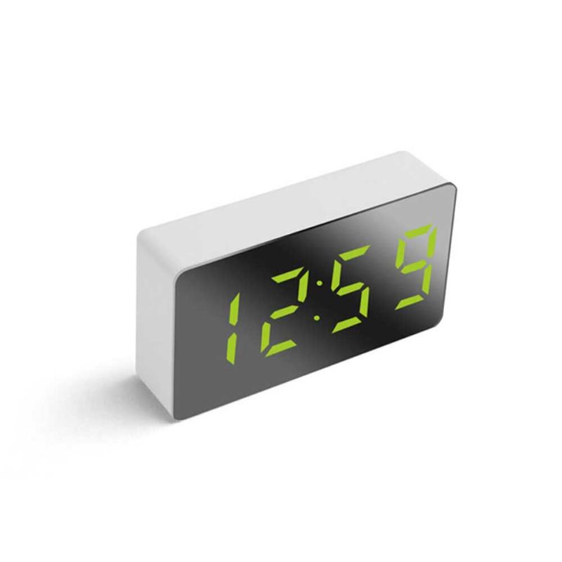 Digital Usb Led Reloj Despertador Espejo Snooze Pantalla Hora Noche Mesa De Luz Lcd Escritorio Para Decoración Del Hogar