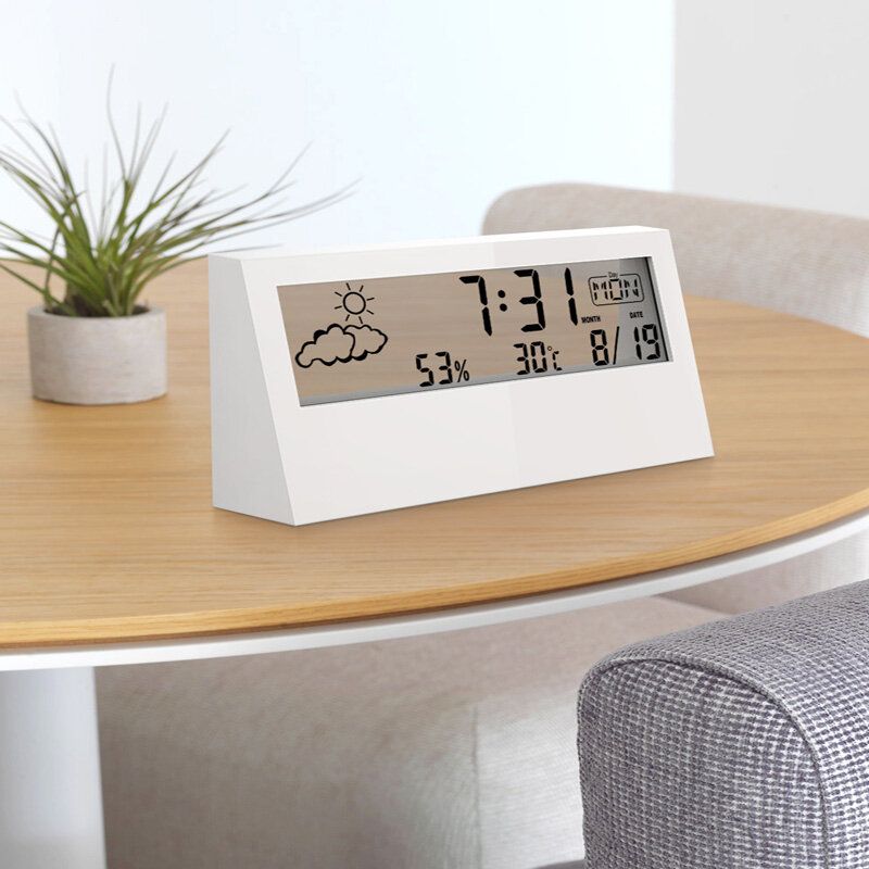 Digoo Dg-an0211 Pantalla Transparente Estación Meteorológica Reloj Despertador Higrómetro Interior Termómetro Reloj Con Sensor De Pronóstico Del Tiempo