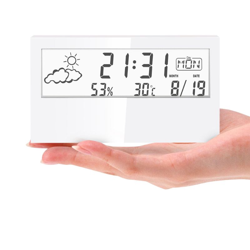 Digoo Dg-an0211 Pantalla Transparente Estación Meteorológica Reloj Despertador Higrómetro Interior Termómetro Reloj Con Sensor De Pronóstico Del Tiempo