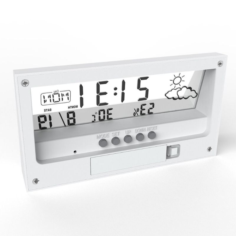 Digoo Dg-an0211 Pantalla Transparente Estación Meteorológica Reloj Despertador Higrómetro Interior Termómetro Reloj Con Sensor De Pronóstico Del Tiempo