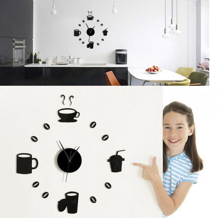 Dx-x3 Creativo 3d Espejo Acrílico Etiqueta De La Pared Relojes De Cuarzo Reloj Decoración Grande Para El Hogar