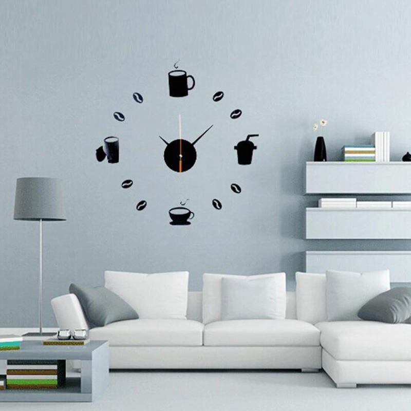 Dx-x3 Creativo 3d Espejo Acrílico Etiqueta De La Pared Relojes De Cuarzo Reloj Decoración Grande Para El Hogar