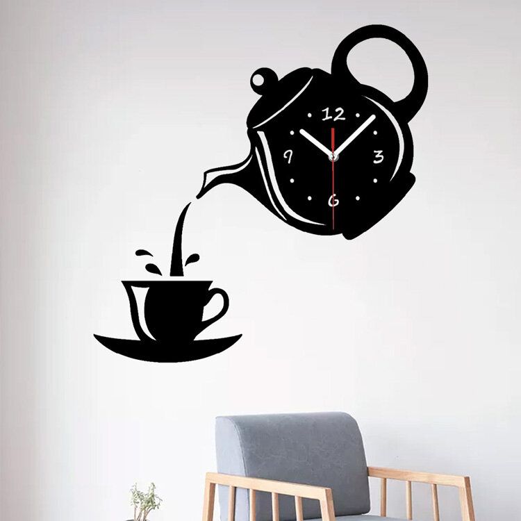 Emoyo Ecy018 Diy Creativo Tetera Cabeza Reloj De Pared Animal Reloj De Pared Para Decoraciones De Oficina En Casa