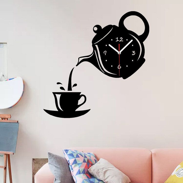 Emoyo Ecy018 Diy Creativo Tetera Cabeza Reloj De Pared Animal Reloj De Pared Para Decoraciones De Oficina En Casa