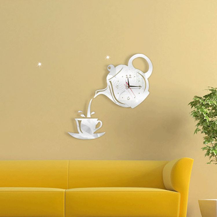 Emoyo Ecy018 Diy Creativo Tetera Cabeza Reloj De Pared Animal Reloj De Pared Para Decoraciones De Oficina En Casa