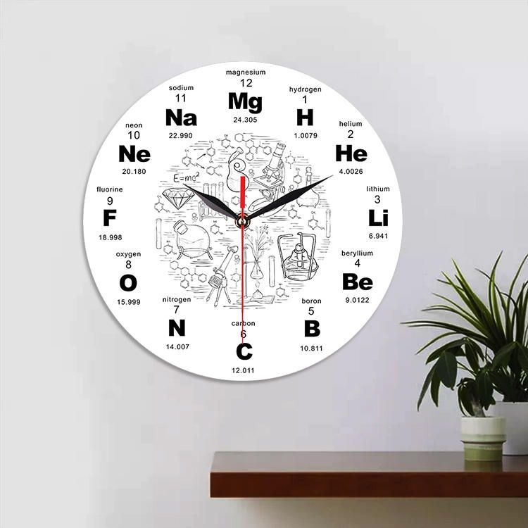 Emoyo Ecy025 Elemento Químico Reloj De Pared De Mesa Reloj De Pared 3d Para Decoraciones De Oficina En Casa A