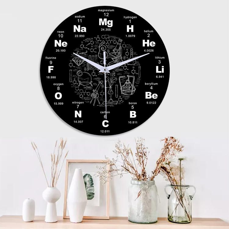 Emoyo Ecy025 Elemento Químico Reloj De Pared De Mesa Reloj De Pared 3d Para Decoraciones De Oficina En Casa A