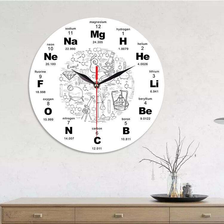 Emoyo Ecy025 Elemento Químico Reloj De Pared De Mesa Reloj De Pared 3d Para Decoraciones De Oficina En Casa A