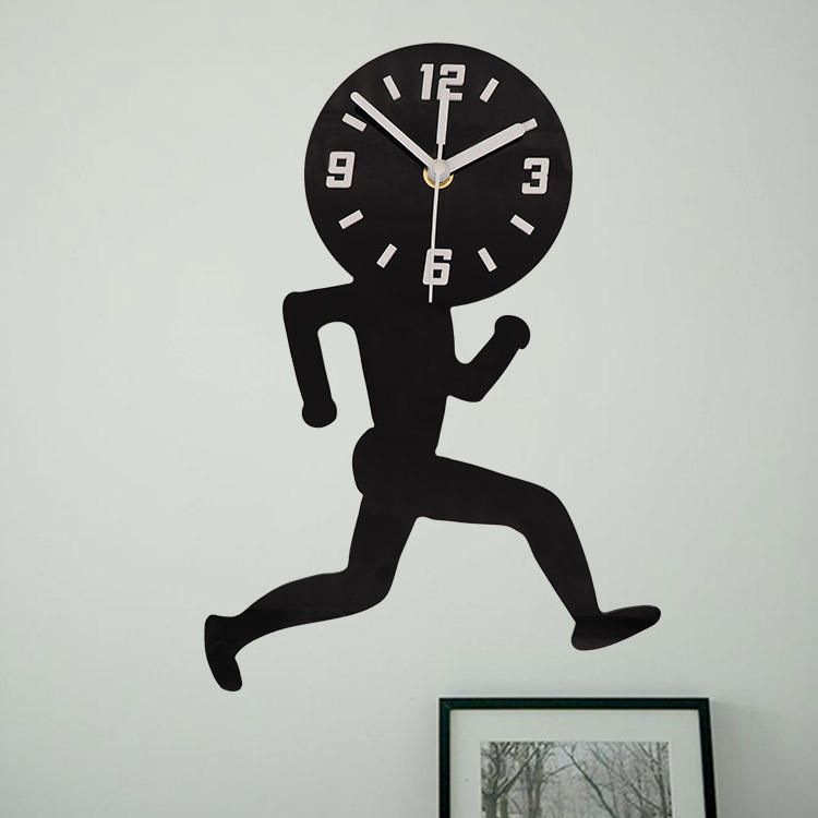 Emoyo Ecy041 Man Runing Pattern Reloj De Pared Reloj De Pared 3d Para Decoraciones De Oficina En Casa