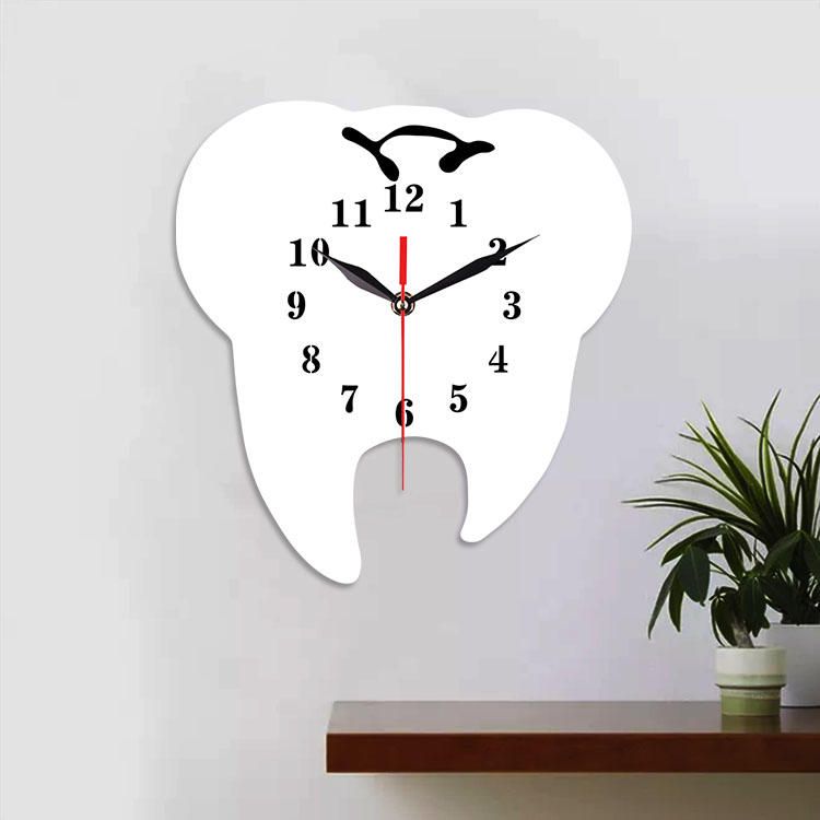 Emoyo Ecy056 Reloj De Pared Con Forma De Diente Reloj De Pared De Cuarzo Reloj De Pared 3d Para Decoraciones De Oficina En Casa