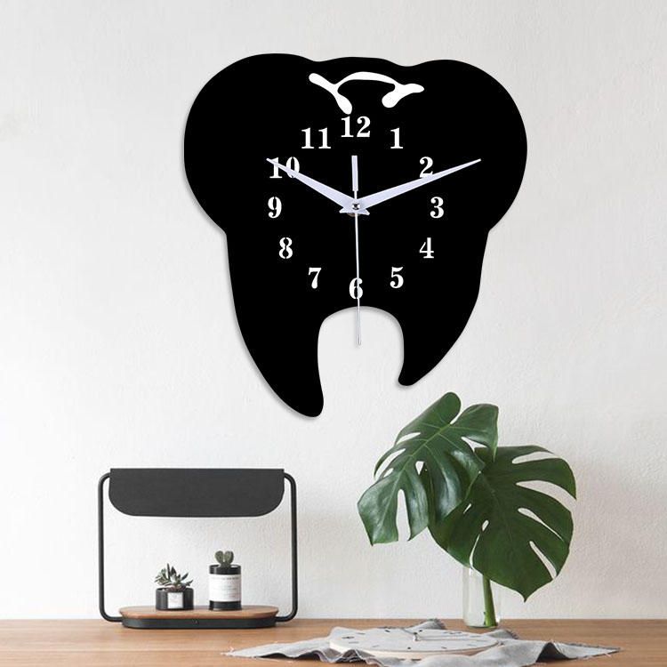 Emoyo Ecy056 Reloj De Pared Con Forma De Diente Reloj De Pared De Cuarzo Reloj De Pared 3d Para Decoraciones De Oficina En Casa