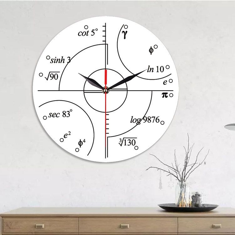 Emoyo Ecy063 Reloj De Pared De Matemáticas Creativas Reloj De Pared 3d Para Decoraciones De Oficina En Casa A