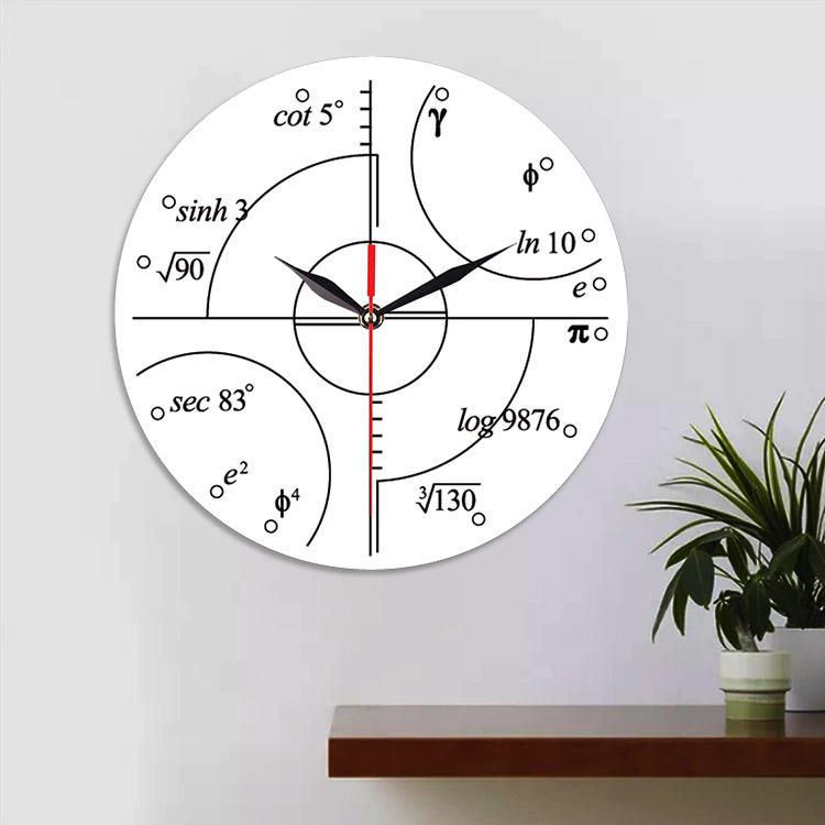 Emoyo Ecy063 Reloj De Pared De Matemáticas Creativas Reloj De Pared 3d Para Decoraciones De Oficina En Casa A