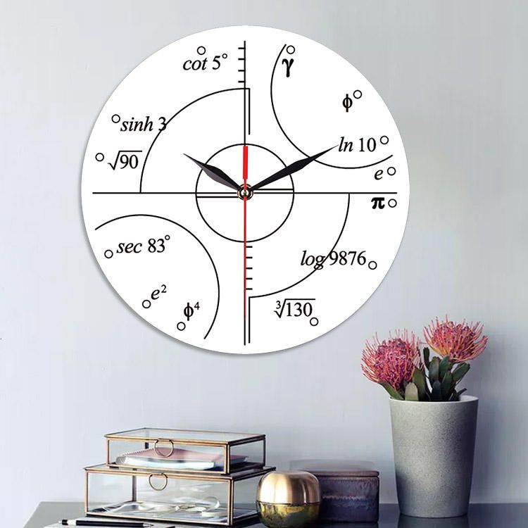 Emoyo Ecy063 Reloj De Pared De Matemáticas Creativas Reloj De Pared 3d Para Decoraciones De Oficina En Casa A