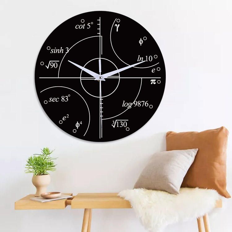 Emoyo Ecy063 Reloj De Pared De Matemáticas Creativas Reloj De Pared 3d Para Decoraciones De Oficina En Casa A