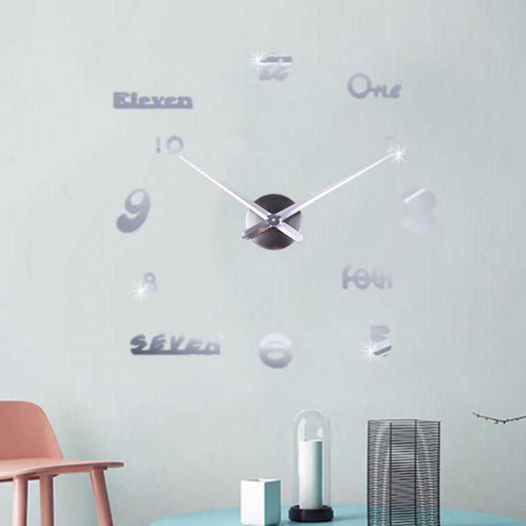 Emoyo Jm026 Reloj De Pared Grande Creativo Diy Reloj De Pared 3d Moderno Con Pegatinas De Números De Espejo Para Decoraciones De Oficina En Casa