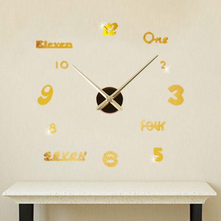 Emoyo Jm026 Reloj De Pared Grande Creativo Diy Reloj De Pared 3d Moderno Con Pegatinas De Números De Espejo Para Decoraciones De Oficina En Casa