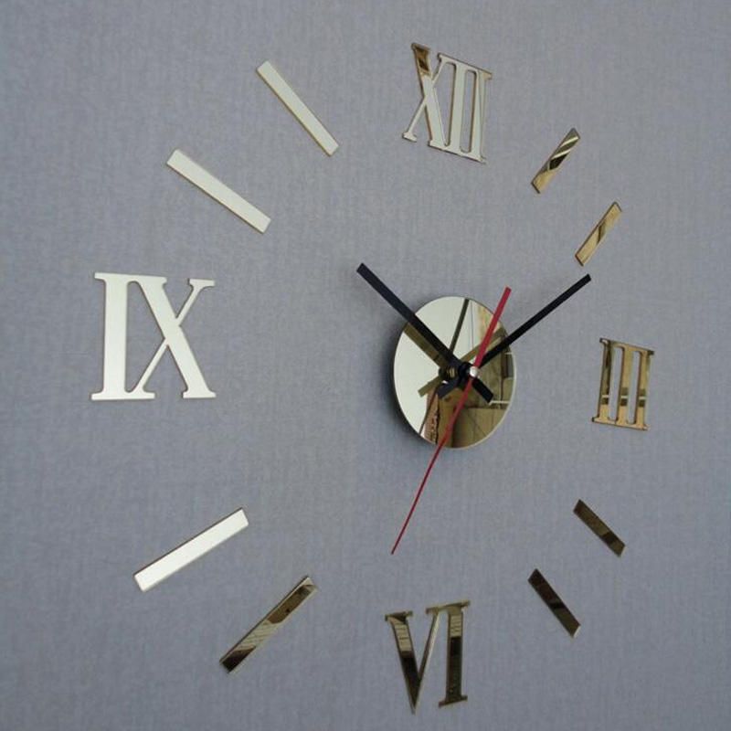 Espejo Acrílico 3d Creativo Etiqueta De La Pared Relojes De Cuarzo Reloj Decoración Grande Para El Hogar