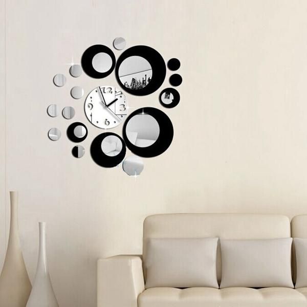 Espejo Acrílico 3d Creativo Etiqueta De La Pared Relojes De Cuarzo Reloj Decoración Grande Para El Hogar