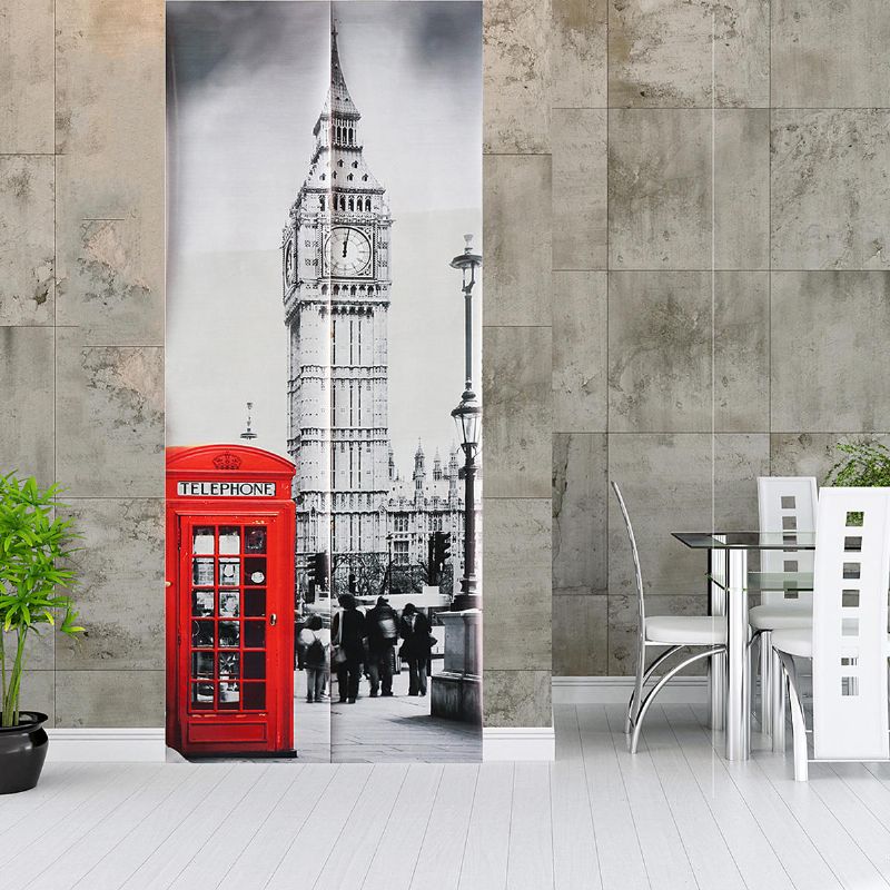 Etiqueta Engomada Del Refrigerador De La Pared De La Puerta Del Arte 3d Big Ben Calcomanía Autoadhesiva Mural Paisaje Decoración Del Hogar