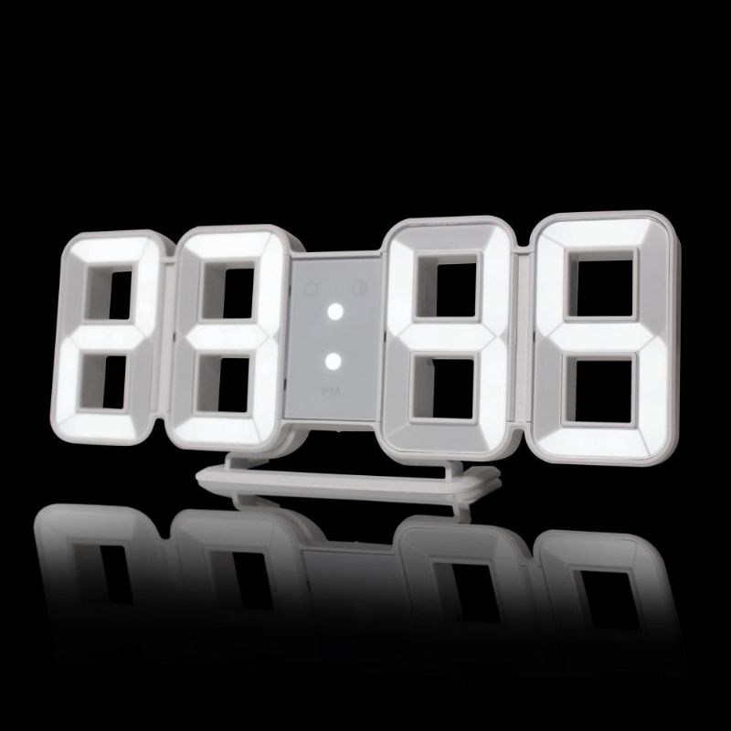 Fanju Fj3208 Led Digital 3d Reloj De 8 Formas Reloj Despertador De Mesa Creativo Reloj De Pared Pantalla De Temperatura Y Tiempo