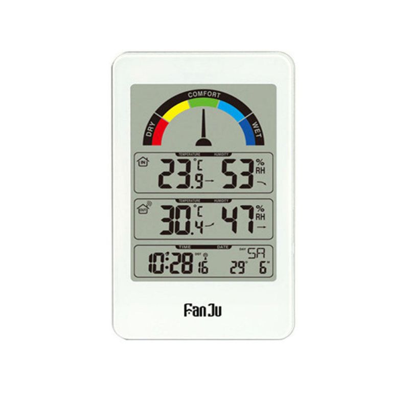 Fanju Fj3356 Lcd Estación Meteorológica Digital Reloj Hogar Interior Temperatura Exterior Medidor De Humedad Reloj Meteorológico Reloj Despertador Electrónico