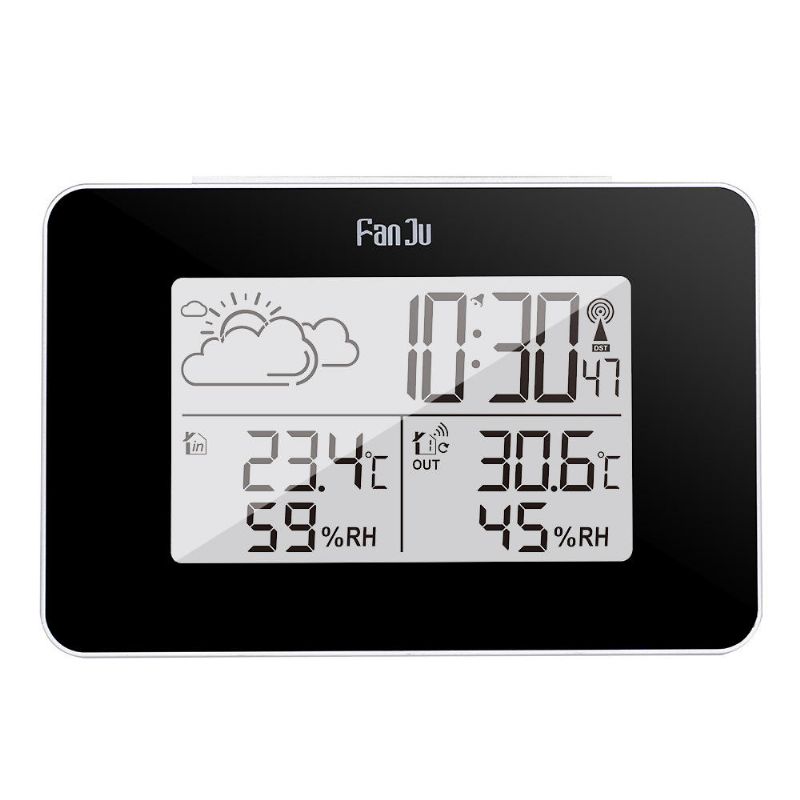 Fanju Fj3364 Reloj Despertador Digital Estación Meteorológica Sensor Inalámbrico Higrómetro Termómetro Reloj De Mesa De Escritorio Led Multifunción