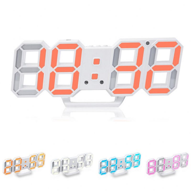 Hc-28 Carga Usb Creativa Pantalla De Dígitos 3d Brillo Ajustable Reloj Despertador