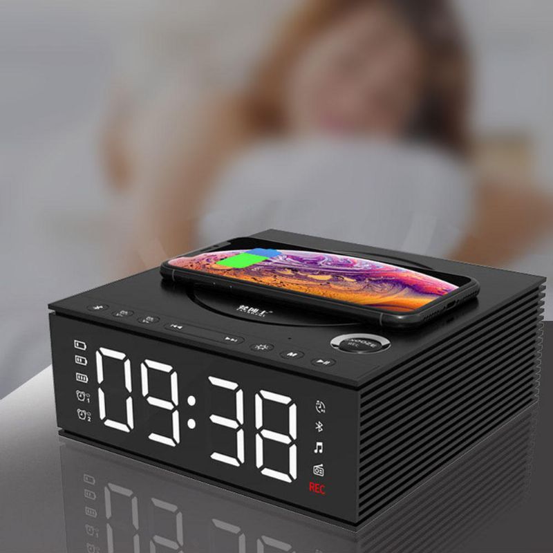 J21s Multifuncional Bluetooth Altavoz Teléfono Cargador Inalámbrico Radio Fm Reloj Despertador Diy Registro De Música