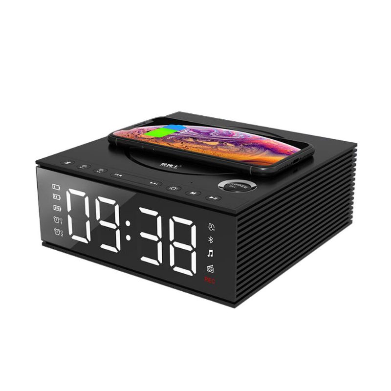 J21s Multifuncional Bluetooth Altavoz Teléfono Cargador Inalámbrico Radio Fm Reloj Despertador Diy Registro De Música