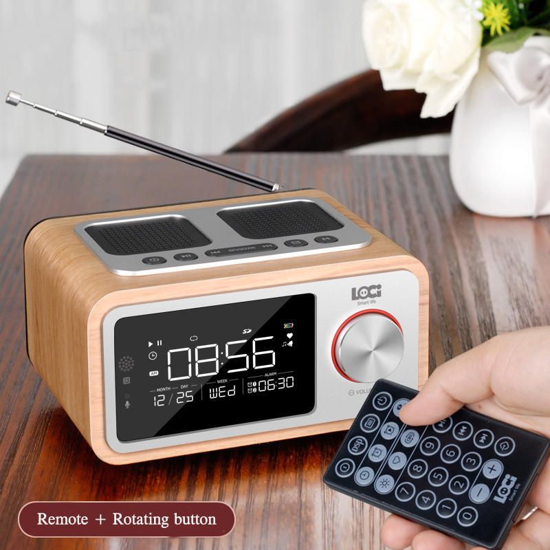 Loci H3 Altavoz Bluetooth Reloj Despertador Medios Audio Música Reloj Radio Carga Usb Reproductor De Mp3 Control Remoto