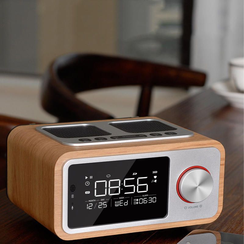 Loci H3 Altavoz Bluetooth Reloj Despertador Medios Audio Música Reloj Radio Carga Usb Reproductor De Mp3 Control Remoto