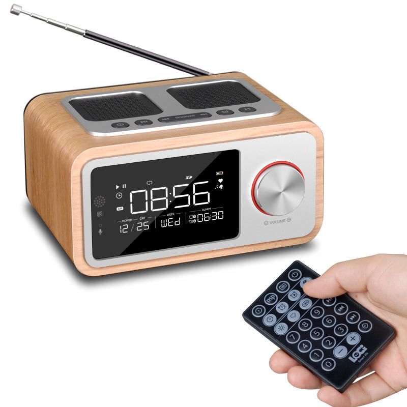 Loci H3 Altavoz Bluetooth Reloj Despertador Medios Audio Música Reloj Radio Carga Usb Reproductor De Mp3 Control Remoto