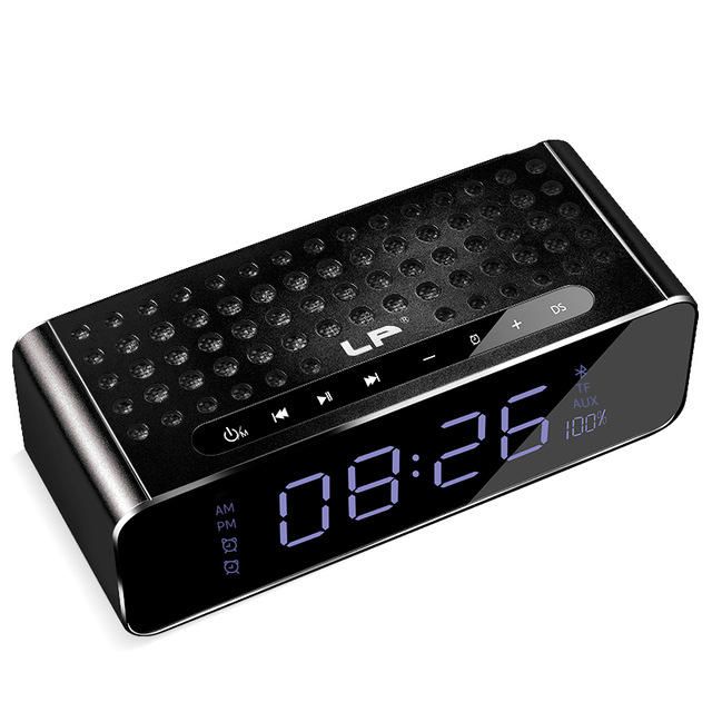 Lp Usb Tf Tarjeta Aux Bluetooth 4.2 Inalámbrico Mini Altavoces Duales Subwoofer Led Hd Pantalla Grande Pantalla Digital Relojes De Alarma Inteligentes