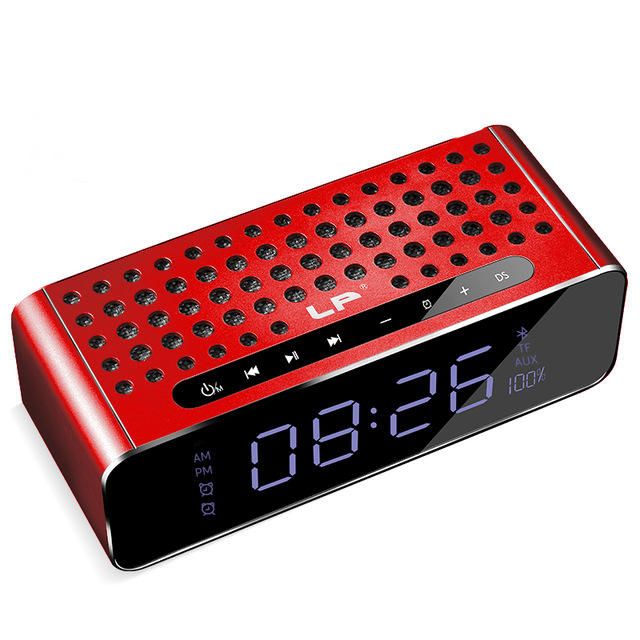 Lp Usb Tf Tarjeta Aux Bluetooth 4.2 Inalámbrico Mini Altavoces Duales Subwoofer Led Hd Pantalla Grande Pantalla Digital Relojes De Alarma Inteligentes