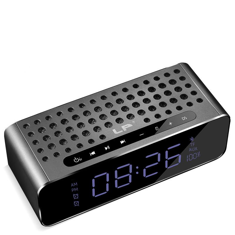 Lp Usb Tf Tarjeta Aux Bluetooth 4.2 Inalámbrico Mini Altavoces Duales Subwoofer Led Hd Pantalla Grande Pantalla Digital Relojes De Alarma Inteligentes