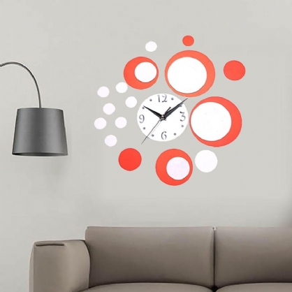 Lujo 3d Diy Arte De La Pared Espejo Reloj Inicio Diseño Moderno Calcomanía Extraíble Etiqueta De La Pared Decoración