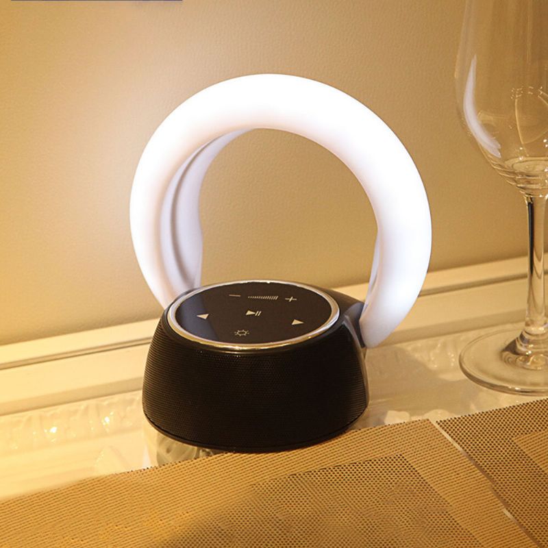 Luz Nocturna Altavoz Bluetooth Inalámbrico Sonido Estéreo Con La Yema Del Dedo Altavoz Táctil Lámpara Reproductor De Música De Audio