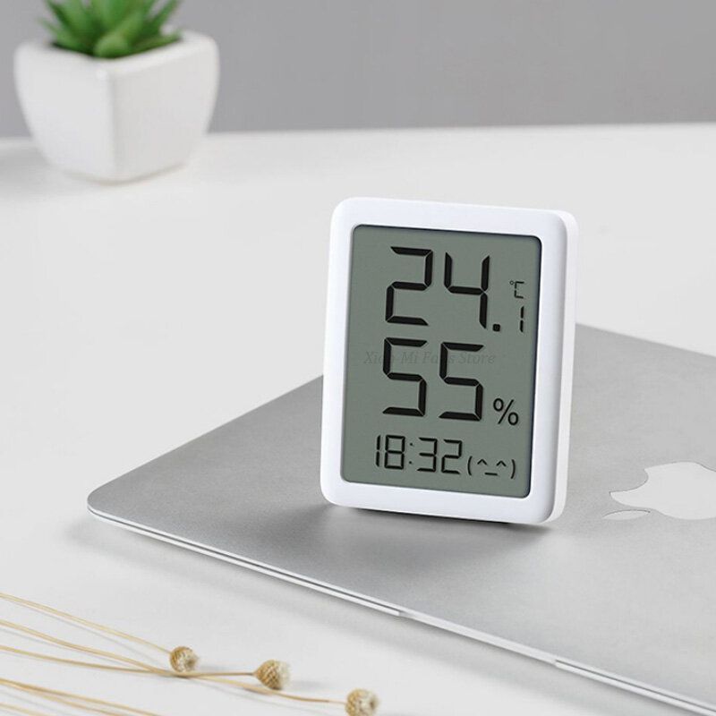 Miaomiaoce Pantalla De Tinta Electrónica Lcd Pantalla Digital Grande Termómetro Higrómetro Reloj Temperatura Humedad Sensor De