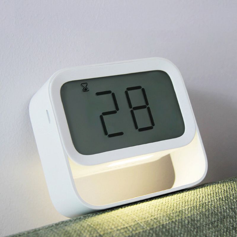 Mini Rectángulo Reloj Despertador De Pantalla Grande Lámpara De Luz Nocturna Led Recargable Reloj De Mesa De Sala De Estar Para La Decoración Del Hogar