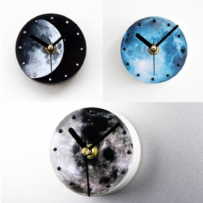 Moda Universo Creativo Planeta Luna Patrón Imán De Nevera Reloj Impermeable Ventosa Luna Refrigerador Reloj De Pared Luna Refrigerador Moda Universo Creativo Planeta Luna Reloj De Pared Decoración Para El Hogar