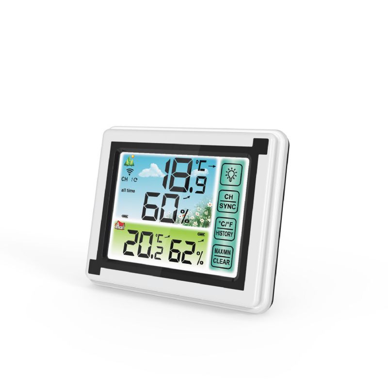 Pantalla Táctil Para Interiores Y Exteriores Estación Meteorológica Inalámbrica Pantalla Lcd En Color Htn Pantalla Ipx4 Higrómetro Termómetro Sensor De Pronóstico Exterior Reloj