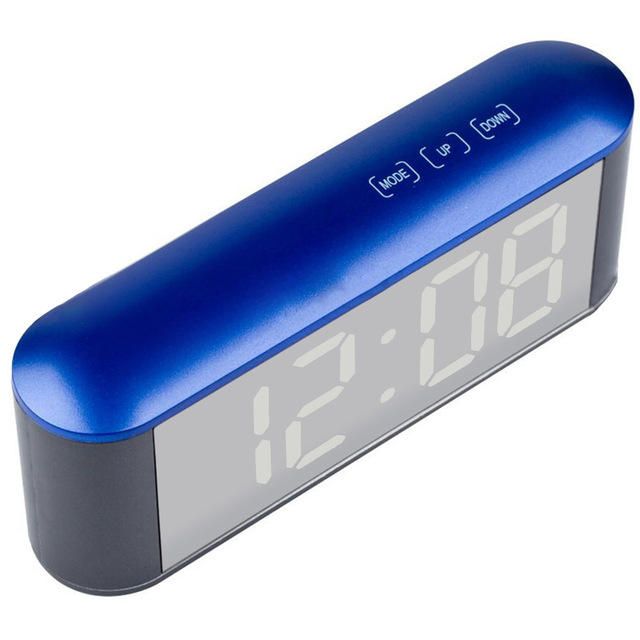 Pantalla De Tiempo Digital Reloj Con Espejo Led Táctil 3 Modos Brillo Temperatura Ajustable C F Alarma Snooze Función De Modo Nocturno Mesa De Luz Led Nocturna Despertador De Escritorio Despertador