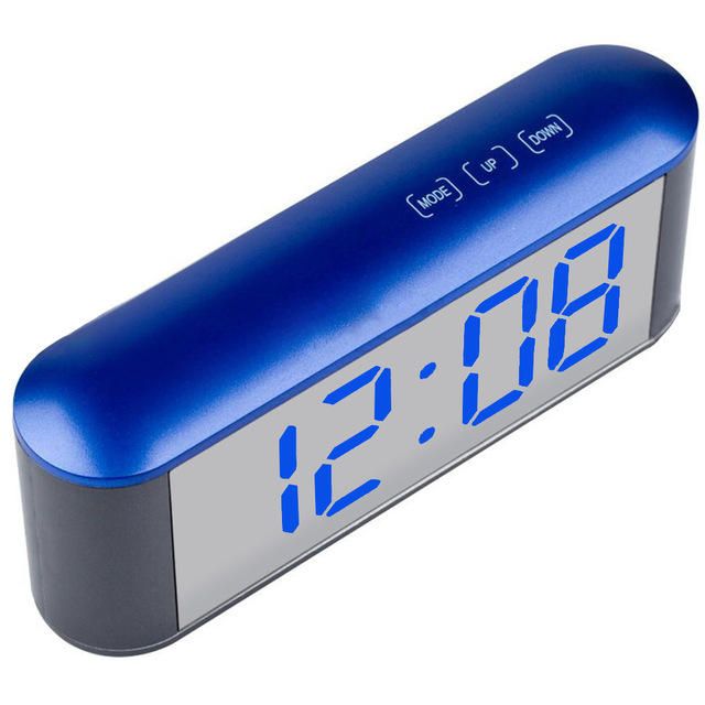 Pantalla De Tiempo Digital Reloj Con Espejo Led Táctil 3 Modos Brillo Temperatura Ajustable C F Alarma Snooze Función De Modo Nocturno Mesa De Luz Led Nocturna Despertador De Escritorio Despertador