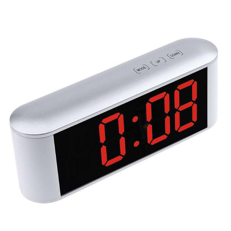 Pantalla De Tiempo Digital Reloj Con Espejo Led Táctil 3 Modos Brillo Temperatura Ajustable C F Alarma Snooze Función De Modo Nocturno Mesa De Luz Led Nocturna Despertador De Escritorio Despertador