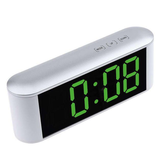 Pantalla De Tiempo Digital Reloj Con Espejo Led Táctil 3 Modos Brillo Temperatura Ajustable C F Alarma Snooze Función De Modo Nocturno Mesa De Luz Led Nocturna Despertador De Escritorio Despertador