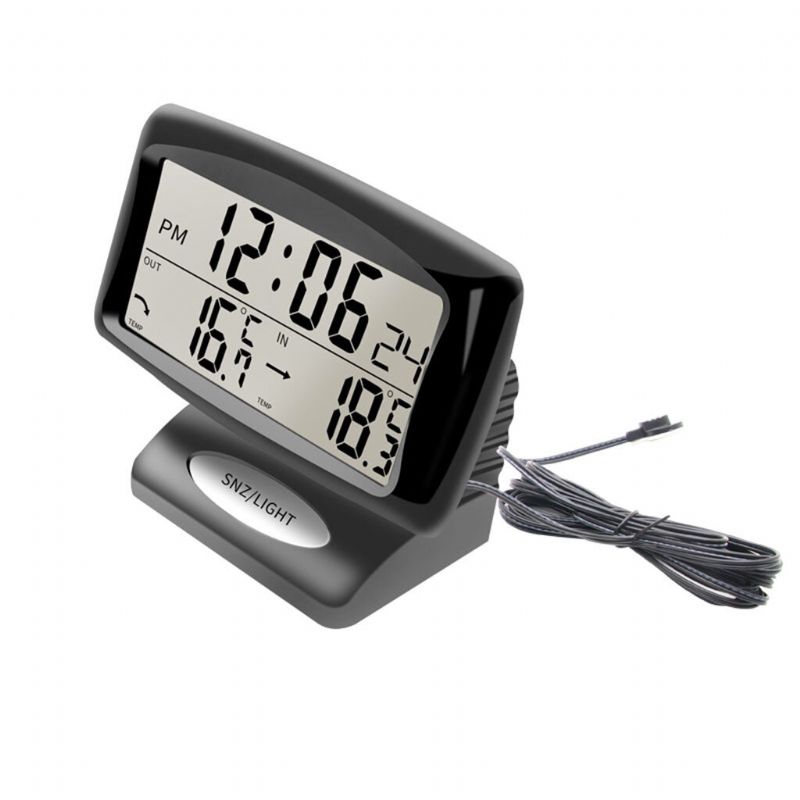 Portátil 2 En 1 Coche Termómetro Automático Reloj Calendario Pantalla Lcd Con Pantalla Digital Lcd