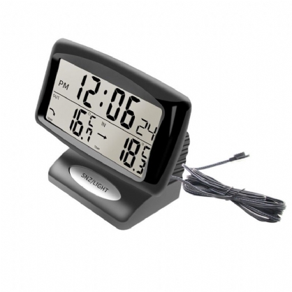 Portátil 2 En 1 Coche Termómetro Automático Reloj Calendario Pantalla Lcd Con Pantalla Digital Lcd