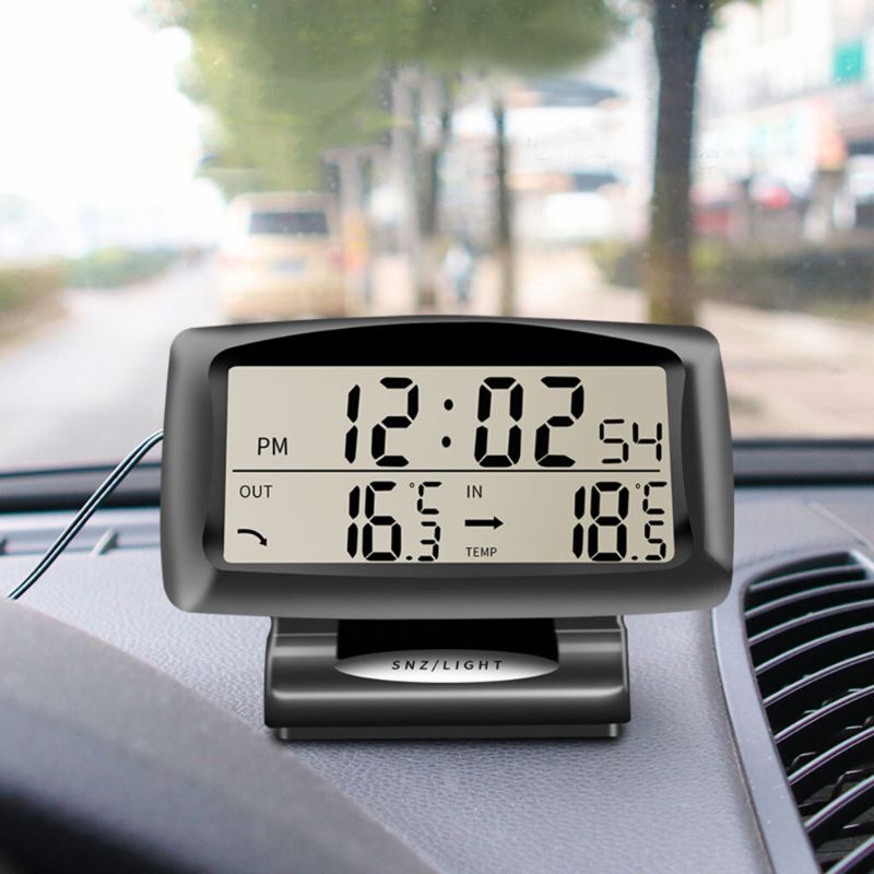 Portátil 2 En 1 Coche Termómetro Automático Reloj Calendario Pantalla Lcd Con Pantalla Digital Lcd